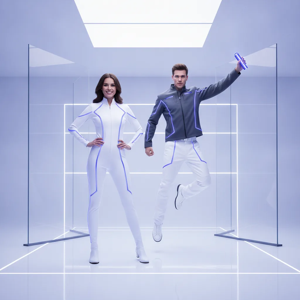 Clean futuristic editorial, confident and energetic mood, bright